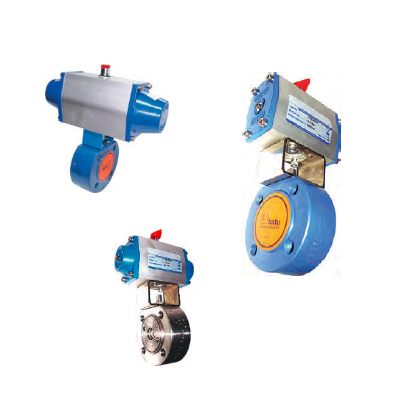 monoblock ball valves with pneumatic actuators, DN-25-1-inch-single effective carbon steel-full joint