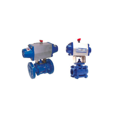 Single Effective Pneumatic Acquired ball valves, DN-50-2-inch-peak moulded-Flanged