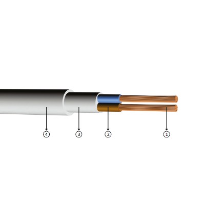 4 x 4 RE, PVC izoleli, kılıfsız, tek damarlı, bakır iletkenli kablolar, NYM, CU/PVC/PVC, NVV