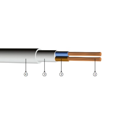 2x10, PVC insulated, multi-core, copper conductor, installation cables, 60227 IEC 71 C (07VV-F)