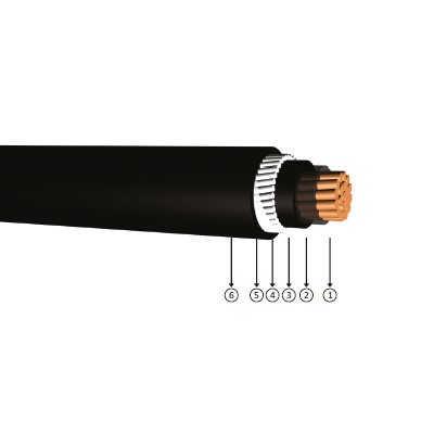 1x25, 0.6/1 kV PVC insulated, round steel wire armoured, single-core ,, copper-conducter cables, YVZ2V-R, CU/PVC/SWA/PVC, NYR (A) Y