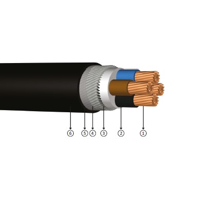 4x1,5, 0.6/1 kV PVC izoleli, yuvarlak çelik tel zırhlı, çok damarlı, bakır iletkenli kablolar, YVZ2V-U, YVZ2V-R, CU/PVC/SWA/PVC, NYRY