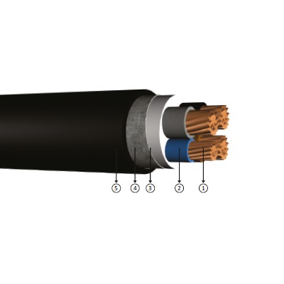 3x16+10, 0.6/1 kV PVC izoleli, çift kat çelik bant zırhlı, çok damarlı, bakır iletkenli kablolar, YVZ4V-R, CU/PVC/DSTA/PVC, NYBY