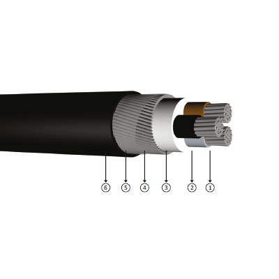 3x35, 0.6/1 kV PVC insulated, round steel wire armoured, multi-core, aluminum conducter cables, Yavz2V-R, AL/PVC/SWA/PVC, Nayry
