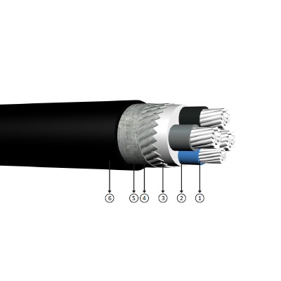 3x35+16, 0.6/1 kV PVC izoleli, yassı çelik tel zırhlı, çok damarlı, alüminyum iletkenli kablolar, YAVZ3V-R, NAYFGY