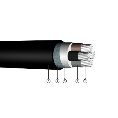 4x25, 0.6/1 kV PVC izoleli, çift kat çelik bant zırhlı, çok damarlı, alüminyum iletkenli kablolar, YAVZ4V-R, AL/PVC/DSTA/PVC, NAYBY