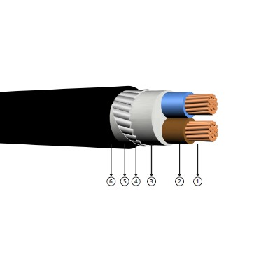 2x25, 0.6/1 kV XLPE insulated, round steel wire armoured, multi-core, copper conducter cables, yxz3v-r, n2xfgy