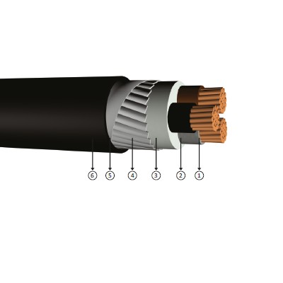 3x35, 0.6/1 kV XLPE izoleli, yassı çelik tel zırhlı, çok damarlı, bakır iletken kablolar, YXZ3V-R, N2XFGY