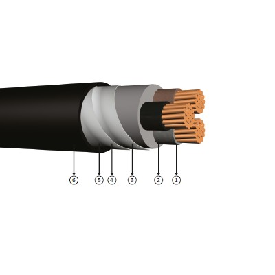 3x25, 0.6/1 kV XLPE Isolated, Double Floor Steel Band armoured, Multi-core, Copper Conducting cables, YXZ4V-U, YXZ4V-R, CU/XLPE/DSTA/PVC, N2xby