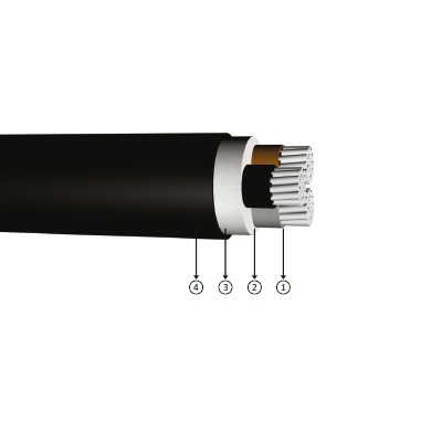 3x25, 0.6/1 kV XLPE insulated, multi-core, aluminum conducter cables, YAXV-R, AL/XLPE/PVC, Na2xy