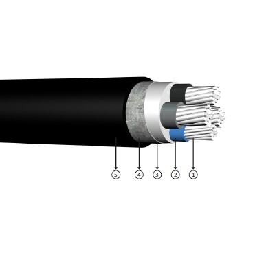 3x25+16, 0.6/1 kV XLPE isoly, double layer of steel band armoured, multi-core, aluminum conducter cables, YAXZ4V-R, AL/XLPE/DSTA/PVC, NA2xby