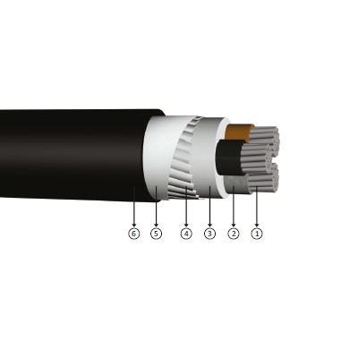 3x35, 0.6/1 kV XLPE izoleli, yassı çelik tel zırhlı, çok damarlı, alüminyum İletkenli kablolar, YAXZ3V-R, NA2XFGY