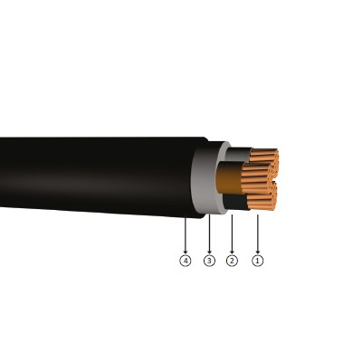 3x4, 0.6/1 kV halogen-free, non-flame, XLPE insulated, multi-core, copper conducter cables, YXZ1-U, YXZ1-R, CUXLPE/LSZH, N2xh-O