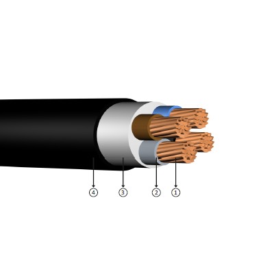 4x10, 0.6/1 kV halogen-free, non-flammable, XLPE insulated, multi-core, copper conducter cables, YXZ1-U, YXZ1-R, CU/XLPE/LSZH, N2xh-O