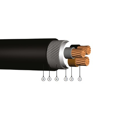 3x185, 0.6/1 kV halojensiz, alev iletmeyen, XLPE izoleli, yuvarlak çelik tel zırhlı, çok damarlı, bakır iletkenli kablolar, YXZ2Z1-U, YXZ2Z1-R, N2XRH, CU/XLPE/SWA/LSZH