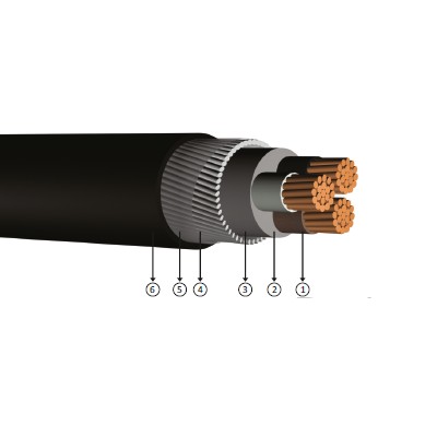 2x25, 0.6/1 kV XLPE izoleli, yuvarlak çelik tel zırhlı, sektör biçimli, bakır iletkenli kablolar, CU/XLPE/LSZH/SWA/LSZH