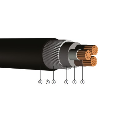3x35, 1.9/3.3 kV XLPE izoleli, yuvarlak çelik tel zırhlı, tek damarlı, bakır iletkenli kablolar, YXZ1Z2Z1-R, CU/XLPE/LSZH/SWA/LSZH, N2XHRH