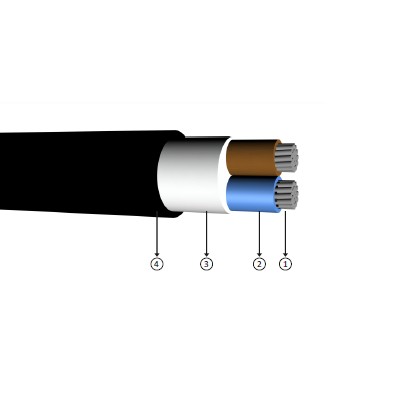 2x35, 0.6/1 kV halogen-free, non-flame retardant, XLPE insulated, single-core, aluminum conducter cables, yyaxz1-r, na2xh
