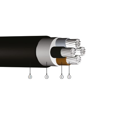 4x25, 0.6/1 kV halojensiz, alev iletmeyen, XLPE izoleli, tek damarlı, alüminyum iletkenli kablolar, YAXZ1-R, NA2XH