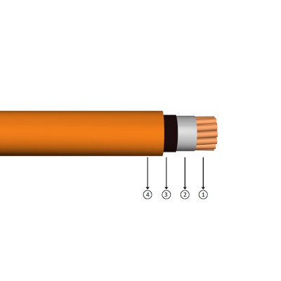 1x4, 0.6/1 kV halogen-free, non-flame, XLPE insulated, single-core, copper conducter Fe 180 cables, 1-u, yxz1-r, n2xh fe 180