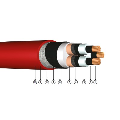 3x35/16, 3.6/6 kV XLPE izoleli, çift kat çelik bant zırhlı, üç damarlı, bakır iletkenli kablolar, YXC8VZ4V-R, N2XSEYBY, CU/XLPE/CTS/PVC/STA/PVC