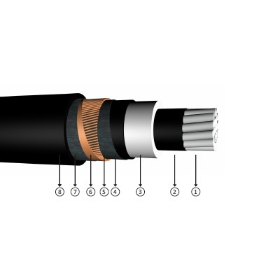 1x25/16, 3.6/6 kV XLPE insulated, single -core, waterproof, aluminum conducter cables, Na2xs (F) 2y, AL/XLPE/LW/CWS/LW/PE