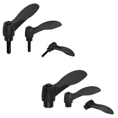 Switch Handle 2 Component Size 10-24, Plastic Black Ral7021, Bil:Steel Black