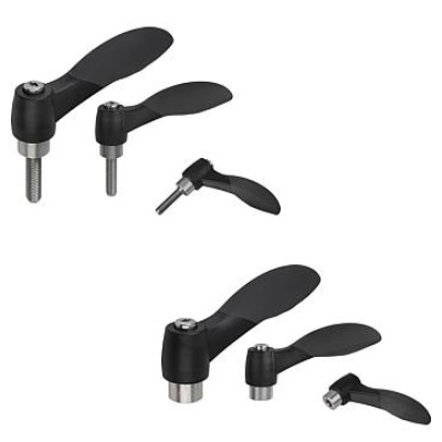 Switch Handle 2 Component Size 10-32X15 Plastic, Black Ral7021, Bil:Stainless