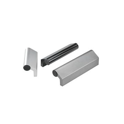 Profile Handle L=250, Form:A Aluminum, Natural Anodized Coating, Bil:Thermoplastic