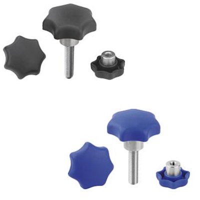 Star Holder with Recessed Bushing, D=5, D1=25, H=17, Form:H with Closed End, Hole,