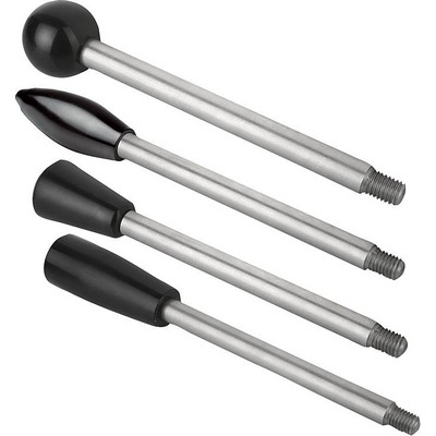 Handle M10, L=125, D=12, Shape:C Conical Handle Cap, Stainless Steel
