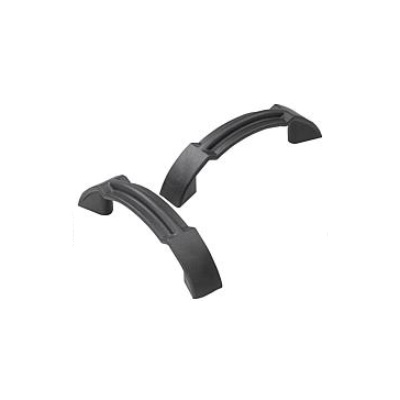 Curved Handle A=119 L=150, H=43.5, Thermoplastic Black Grey, D=M06
