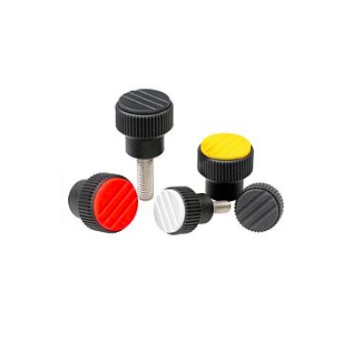 Knurled Head Size Size D=1/4-20, D1=21, H=22, Thermoplastic Black Ral7021,
