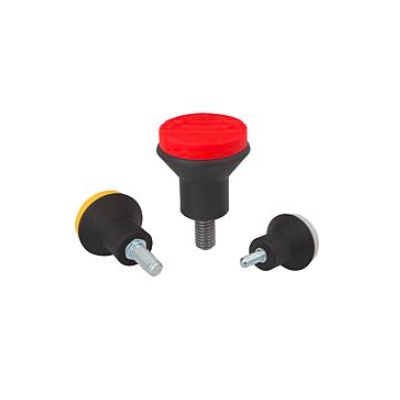 Mushroom Head Button Bo.1, D=M05, D1=21, Thermoplastic Black Ral7021, Bil:Steel,