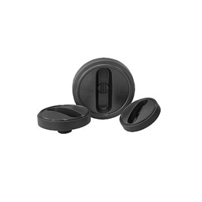 Handwheel Size:2, D1=100, Form:E with Slot Hole, D2=0.375, Thermoplastic Black