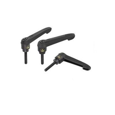 Flip Lever Size M05X50, Plastic Yellow Ral1021, Bil:Steel