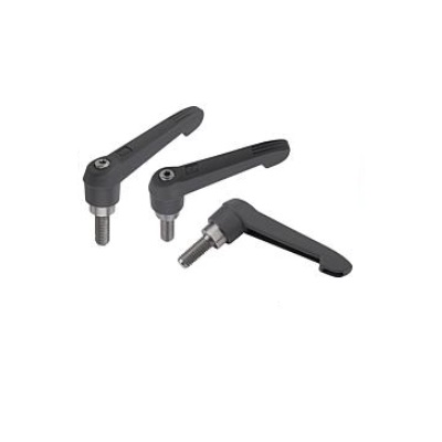 Flip Lever Size M05X10, Plastic Black Ral7021, Stainless Steel