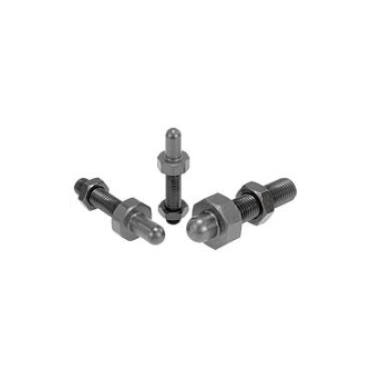 Support Bolt with Counter Nut, M06, E=25, Gb=13, B=37, Improvement Steel