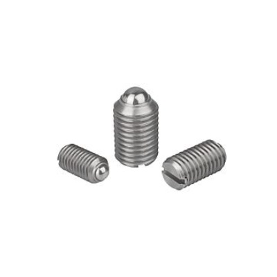 Ball Set Screw Spring Force D=M16 L=24, Stainless Steel, Stainless