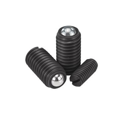 Ball Set Screw Spring Force D=M10 L=19, Plastic, Stainless Steel