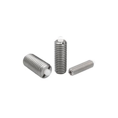Ball Set Screw Screw Spring Force D=M10 L=22, Stainless Steel, Pom Pin, Pu=5