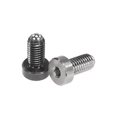 Ball Set Screw Spring Force, With Head, D=M04 L=13, Stainless Steel,