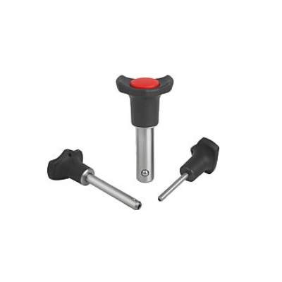 Ball Lock Pins With Mushroom Handle, Shape:B Plastic Collar, D1=5, L=15,