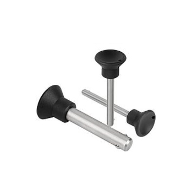 Plug-in Pin Mushroom Handle, Axial Safety, D1=6 L=15, Thermoplastic,