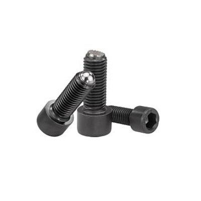 Cure End Thrust Bolt Head, Form:F Sphere Flat And Knurled, M16, L=40,
