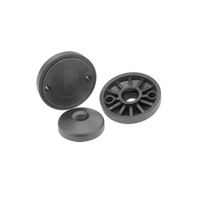 Disc Anti-Slip Plate, Form:F Thermoplastic, Black, D=80