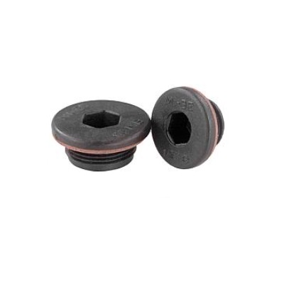 Threaded Plug Without Air Vent, D=20, M14X1.5, Sw=6, Thermoplastic Black