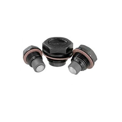 Threaded Plug Air Purge Magnetic, D=20, G1/4, Sw=17, Thermoplastic Black