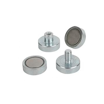 Magnet Pot Magnet, Shape:A, D=6 ±0.15, H=4.5, Ndfeb, Round, Bil:Steel