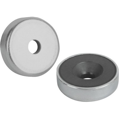 Magnet Pot Magnet, Round, Hard Ferrite, Bil:Steel, D=20±0.15,